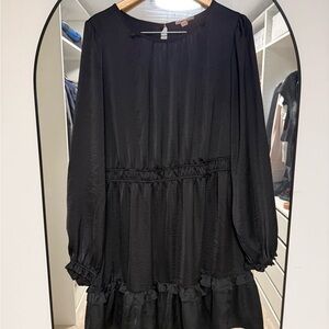 Knox Rose Black Dress with Ruffle Details